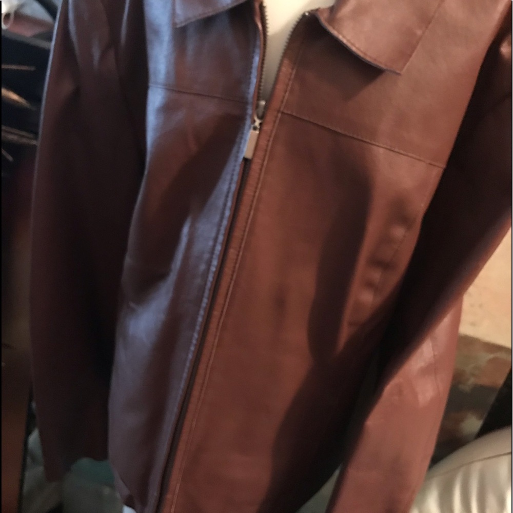 PAMELA McCoy leather coat